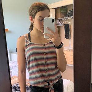 American Eagle pink and blue tank top